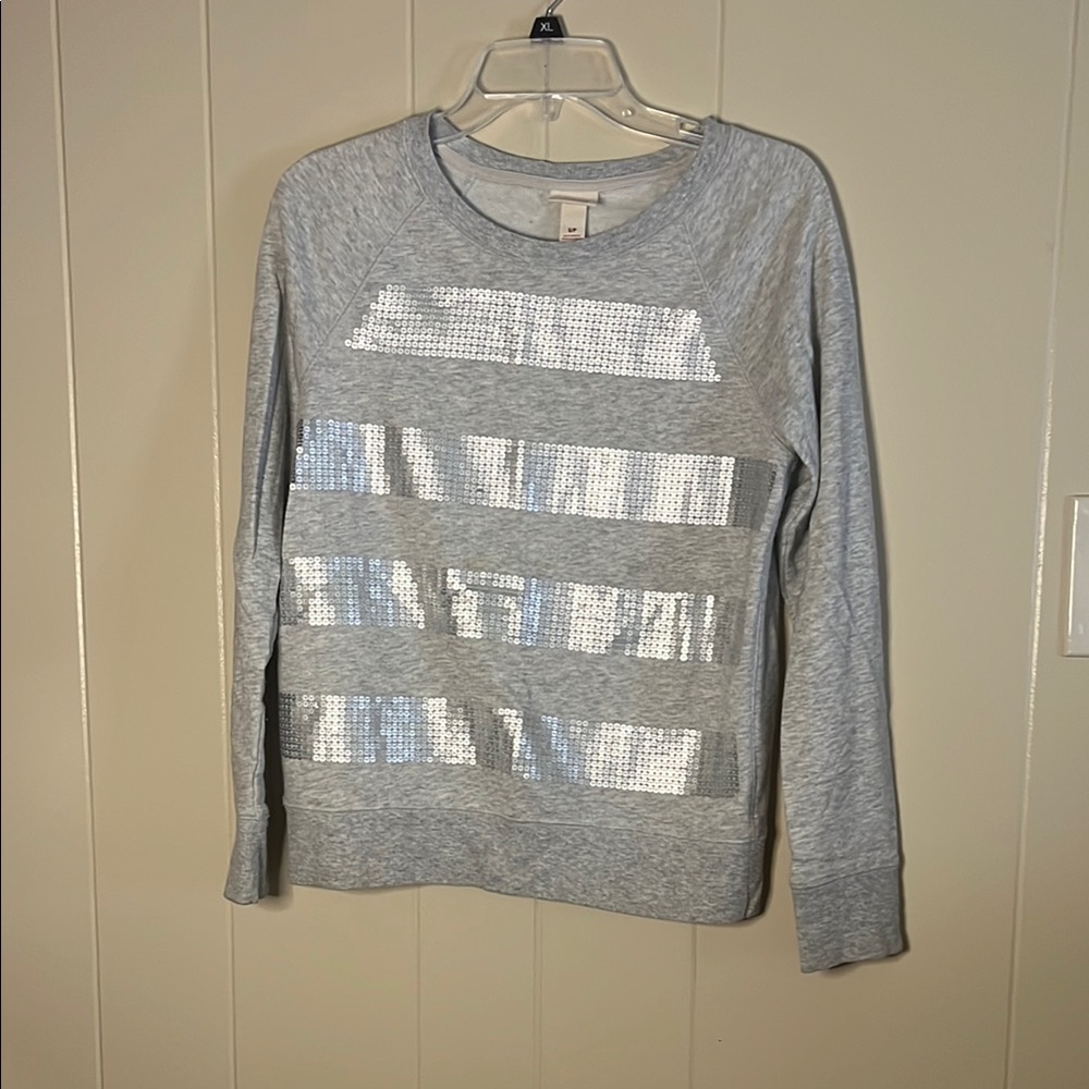 Mossimo Supply Co. Gray Sweatshirt with Silver Accents